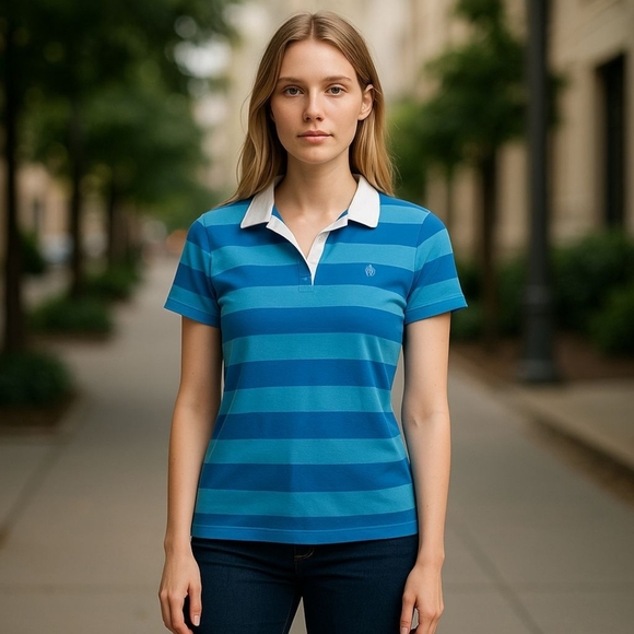 Ralph Lauren Tops - Ralph Lauren Blue Fitted Polo Tee